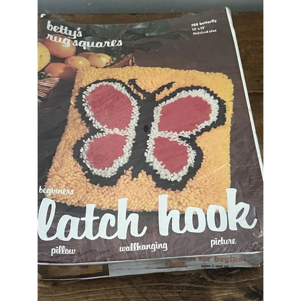 NEW Vintage Betty's Rug Squares #708 Butterfly 12